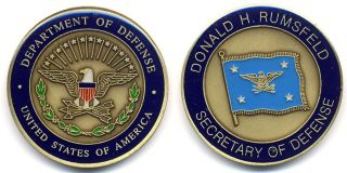 13th & 21st Secretary of Defense Donald Rumsfeld Challenge Coin