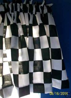 New Checkered Disney Cars Window Valance 42x14 Curtain