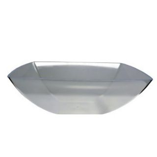 One Gallon 128 Ounce Square Plastic Clear Bowls 6 to A 1 2 Case Free
