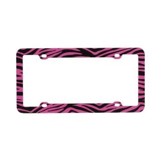 Pink Black Zebra for Plastic License Plate Frame Cover