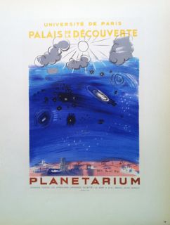 Raoul Dufy   Mourlot Lithograph   Planetarium   Universite De Paris