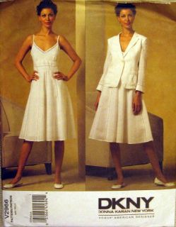 Vogue American Designer Pattern 2966 Donna Karan DKNY Dress Jacket SZ6