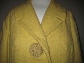Vtg Womens Donnybrook Original Yellow L XL Dress Coat