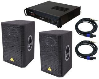 DJ PRO AUDIO SYSTEM (2) BEHRINGER VS1220 SPEAKERS, GEMINI XGA 2000 AMP