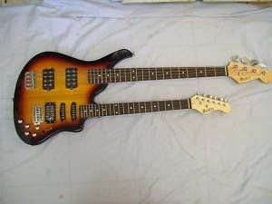 Double Neck Guitar and Bass 6 String and 4 String Unique