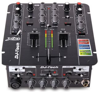  x10 Pro 2 Channel DJ Mixer Integrated USB Soundcard Djtech x 10