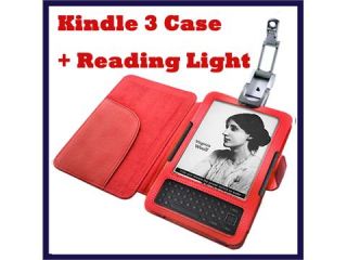 Leather Protective Case for  Kindle 3 3G WiFi LED Reading Light