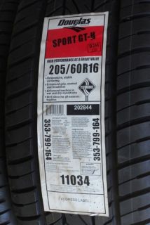 Brand New Set of 4 Douglas Sport GT H 205 60R16 Tires M s 2056016 Tire