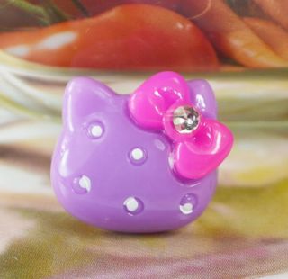 20pcs Resin Hello Kitty Flatback Purple Button K42
