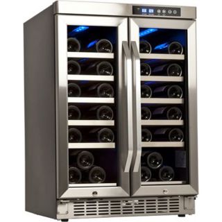 Built in French Door Wine Refrigerator Dual Zone Undercounter Compact