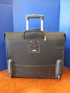 Dockers Wheeled Rolling Suitcase Garment Bag Luggage Black Telescopic