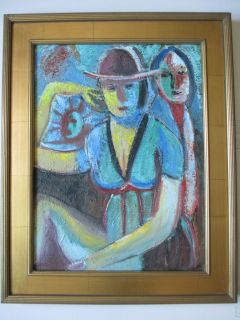 DORN CALIFORNIA VINTAGE ABSTRACT EXPRESSIONISM PAINTING FOLK ART