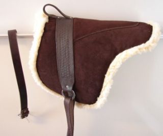 Brown Leather Bareback Saddle Pad Draft Horse Stirrups