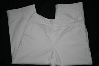  Larry Levine Petite 8P White Crop Capri Pants