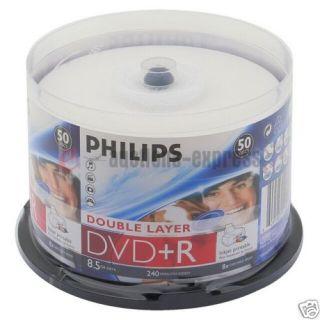  DVD R DL Dual Layer White Inkjet Hub Printable Blank Media Discs
