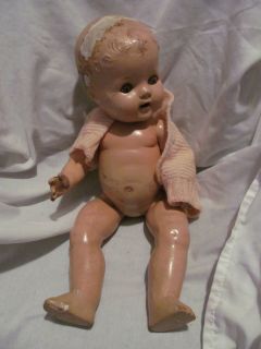 Antique Baby Doll Compostion Eyes Open Close Needs Doll Hospital