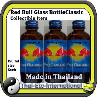 Thai Red Bull Energy Drink Collectible Original Glass Bottles from
