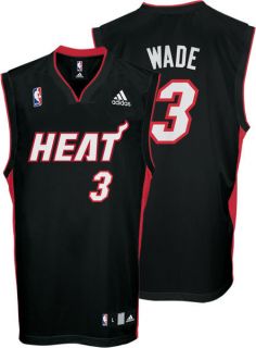 Miami Heat Dwyane Wade Black Adidas Jersey XXL New