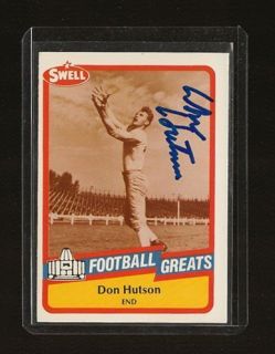 Packers Don Hutson Signed 1989 Swell Card Auto Autographed Green Bay