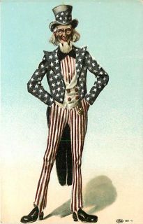 Patriotic Uncle Sam Wearing Stars Stripes Early K16937
