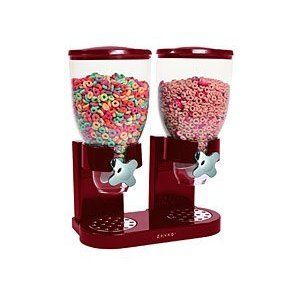 Zevro Dual Dry Food Cereal Candy Dispenser Red New