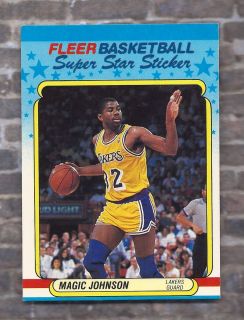 EARVIN MAGIC JOHNSON 1988 Fleer Super Star Stickers Los Angeles Lakers