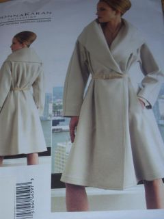 Vogue V1321 Designer Donna Karan Ladies Double Breasted Coat Pattern 6