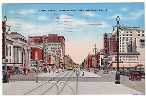 Vintage 1930s 1950s Postcard Canal Street East New Orleans LA 20