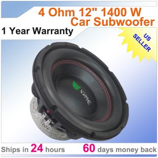 New Stereo 12 Dual Voice 4 Ohm 12 1400W Car Audio Sub Subwoofer 1400