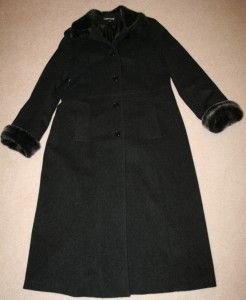 Donnybrook Black Size 14 Wool Coat Womens Lined Overcoat Long Winter