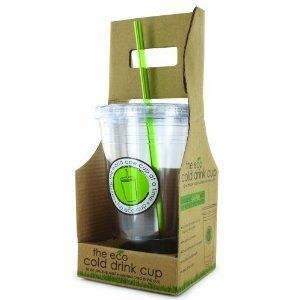 Smart Planet Eco Reusable Cold Drink Cup w Lid Straw