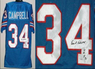 Earl Campbell Signed/ Autographed Houston Oilers Blue Jersey JSA