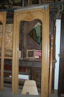  Salvaged Carved Door Trim Pediment Mirror Frame France