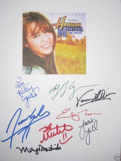  Montana Movie Signed Script X8 Miley Cyrus Osment Earles Musso reprint