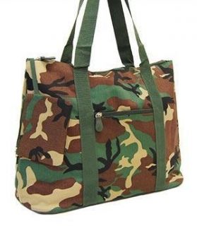 ARMY Camo Camouflage Green HUGE 21 Duffle Market TOTE Diaper Beach Bag