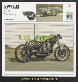 1976 Kawasaki 750 KR Yvon Duhamel Motorcycle Photo Card