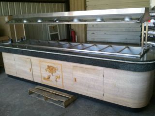 Buffet Table Hot Cold Food Bar 9 Wells 2 Plate Sections