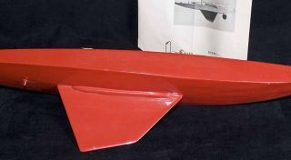 Vintage Dumas 22 1 2 Gee Gee Racing Sloop Red Wooden Model Boat Sail