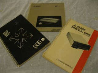 Original Atari Manuals (3) ST Computer, Dos 2.5 1050 and Dos 3