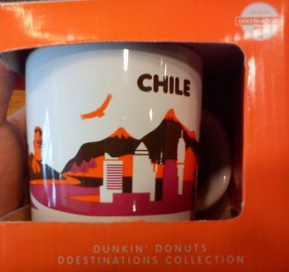 Dunkin Donuts Chile Destinations Coffee Mug 14oz Chile Mint New