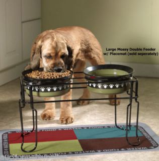 Elevated Dog Feeder Double Dish Station Red Bowls 95607