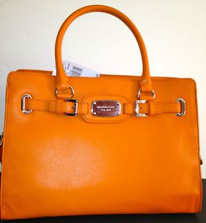  Hamilton Leather E w East West Tangerine Orange Handbag Tote