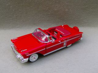  1958 Chevrolet Impala Diecast Car Model Red 1 24