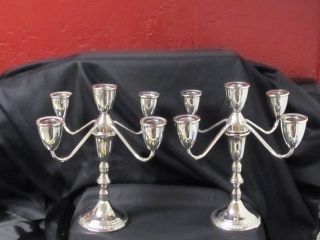 Duchin Creation Sterling Silver 925 Pair of Candelabra Candle Sticks