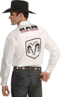 Wrangler Mens Dodge RAM Rodeo Logo Shirt XL Ed White