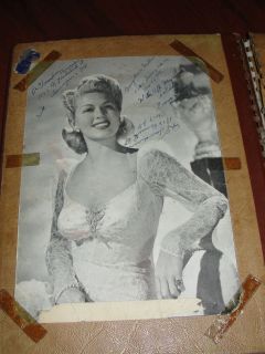 Lana Turner Autograph Eddie Albert Original Pinup Vintage Album Book