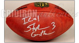Stephen Gostkowski Autographed Official NFL Football w Ice Inscription