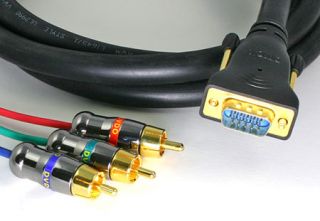 DVDO HD15 to 3 RCA Component Video Breakout Cable   In this photo, the