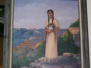 Edith Brown Turners Oil of Native American Portrait Signed and Framed