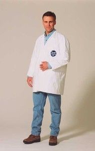 Dupont Tyvek Lab Coat Disposable Jacket White Size Medium